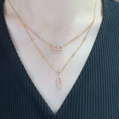 [Eternal jewelry]MOVE 2 ROW DIAMOND NECKLACE
