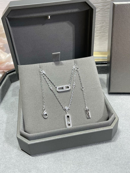 [Eternal jewelry]MOVE 2 ROW DIAMOND NECKLACE