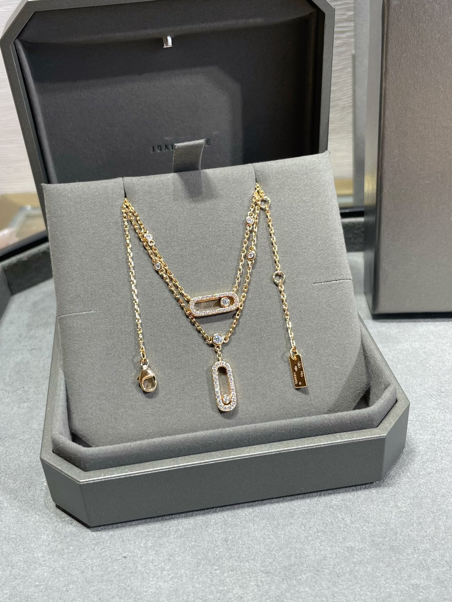 [Eternal jewelry]MOVE 2 ROW DIAMOND NECKLACE