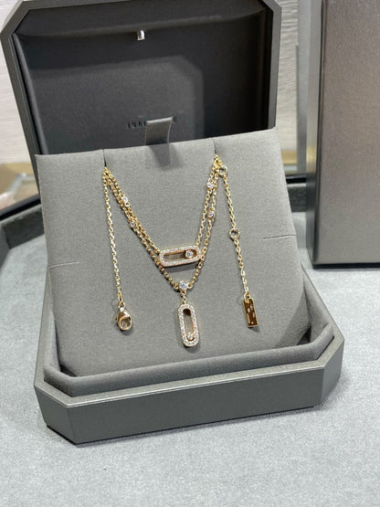 [Eternal jewelry]MOVE 2 ROW DIAMOND NECKLACE