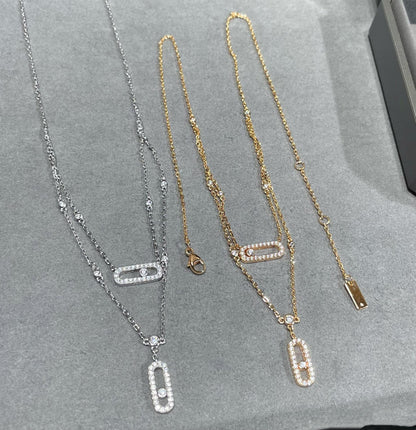 [Eternal jewelry]MOVE 2 ROW DIAMOND NECKLACE