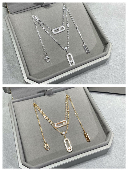 [Eternal jewelry]MOVE 2 ROW DIAMOND NECKLACE