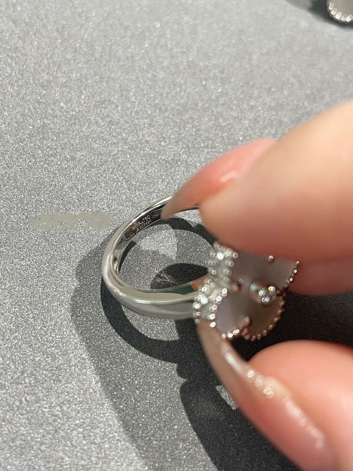 [Eternal Jewelry]CLOVER SILVER MOP DIAMOND RING