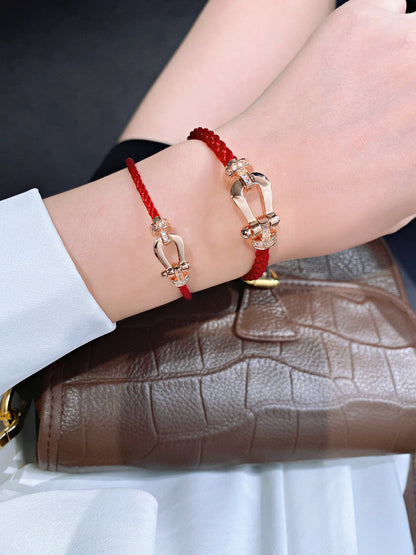 [Eternal Jewelry]FORCE 10 HALF DIAMOND PINK GOLD RED CORDERI LARGE AND MEDIUM MODEL