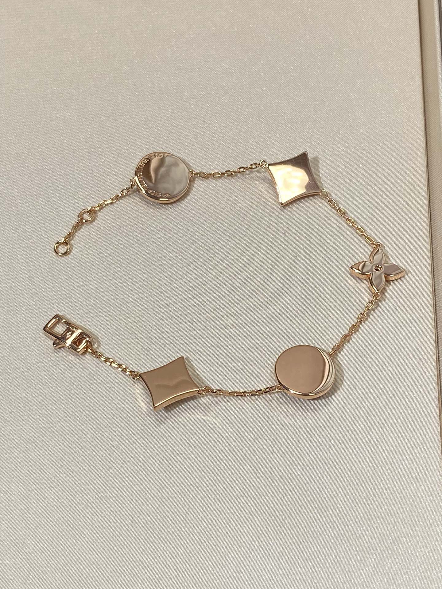 [Eternal Jewelry]STAR AND SUN 5 MOTIF MOP PINK GOLD BRACELET