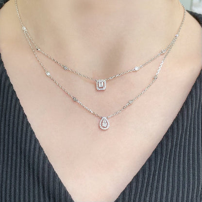 [Eternal jewelry]MY TWIN 2 ROW DIAMOND NECKLACE