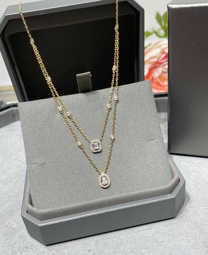 [Eternal jewelry]MY TWIN 2 ROW DIAMOND NECKLACE