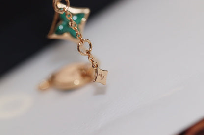 [Eternal Jewelry]STAR AND SUN 4 MOTIF PINK GOLD MALACHITE BRACELET