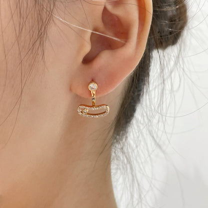 [Eternal jewelry]MOVE UNO PINK GOLD DIAMOND EARRINGS