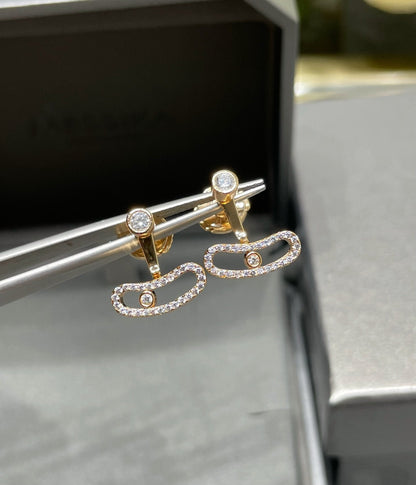 [Eternal jewelry]MOVE UNO PINK GOLD DIAMOND EARRINGS
