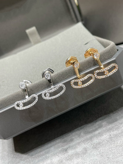 [Eternal jewelry]MOVE UNO PINK GOLD DIAMOND EARRINGS