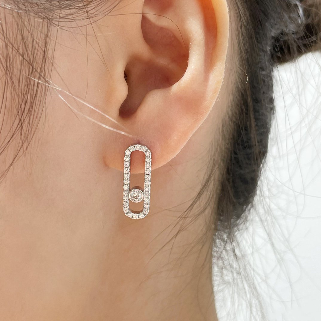 [Eternal jewelry]MOVE UNO STUD DIAMOND PAVED EARRINGS