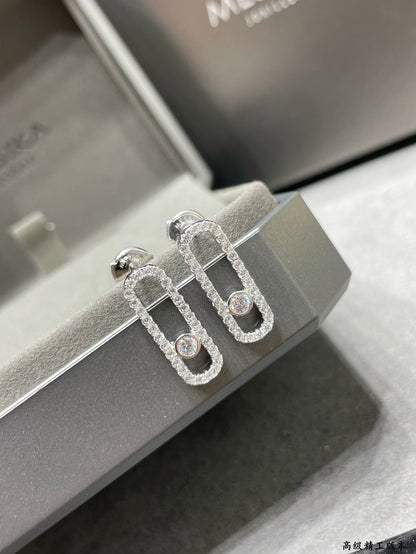 [Eternal jewelry]MOVE UNO STUD DIAMOND PAVED EARRINGS