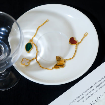 [Eternal Jewelry]LUCKY SPRING 5 MOTIF GOLD BRACELET