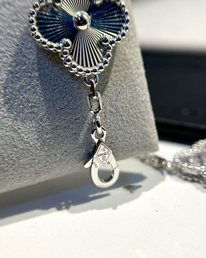 [Eternal Jewelry]CLOVER 5 MOTIF SILVER DIAMOND BRACELET