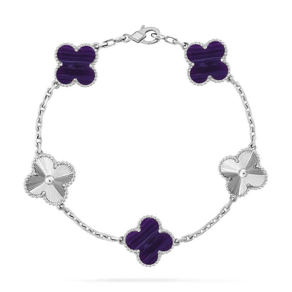 [Eternal Jewelry]CLOVER 5 MOTIF PURPLE STRIPES BRACELET COLLECTION