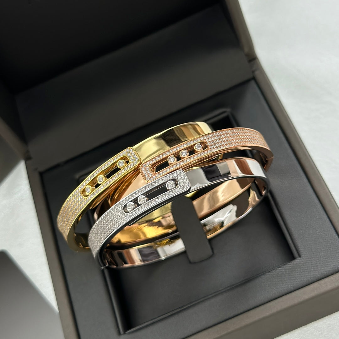 [Eternal jewelry]Move Noa Rose Gold Pavé Diamond Bangle Bracelet