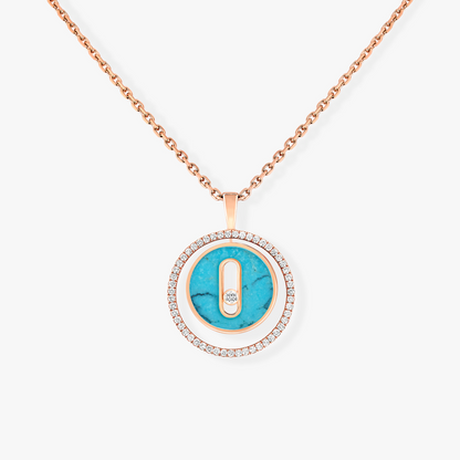 [Eternal jewelry]LUCKY MOVE 1 DIAMOND TURQUOISE PINK GOLD DIAMOND NECKLACE