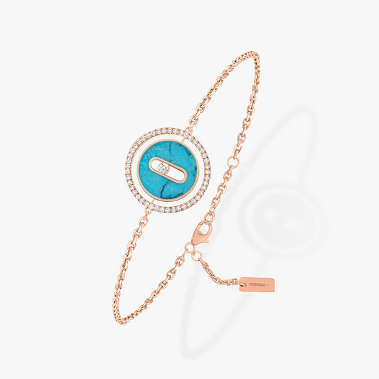 [Eternal jewelry]LUCKY MOVE TURQUOISE PINK GOLD DIAMOND BRACELET