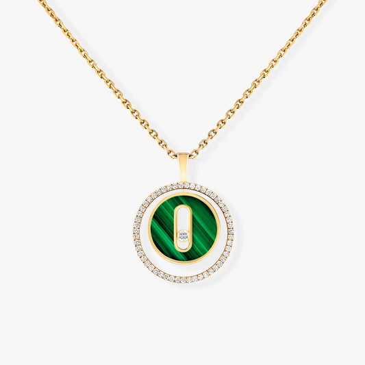 [Eternal jewelry]LUCKY MOVE 1 DIAMOND MALACHITE GOLD DIAMOND NECKLACE