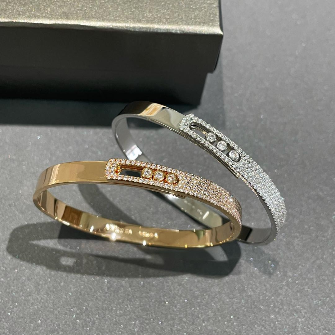 [Eternal jewelry]Move Noa Rose Gold Pavé Diamond Bangle Bracelet