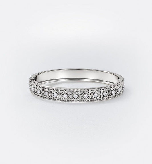 [Eternal jewelry]2026 WOVEN-PATTERN BRACELET SET WITH FULL DIAMOND INLAY THREE-COLORS