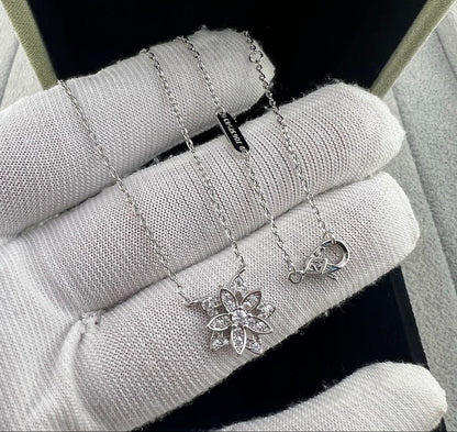 [Eternal jewelry] Full Diamond Hollow Lotus Necklace Set
