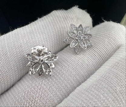 [Eternal jewelry] Full Diamond Hollow Lotus Necklace Set