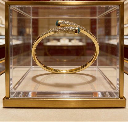 [Eternal jewelry] Partially Set Diamond Bangle