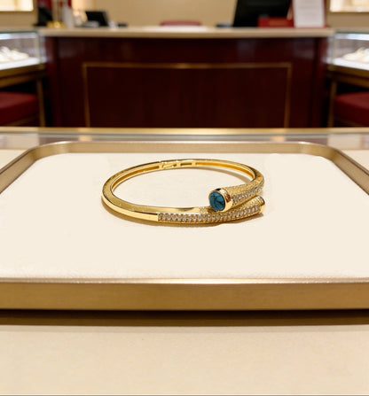 [Eternal jewelry] Partially Set Diamond Bangle