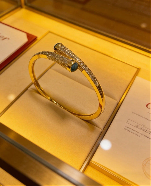 [Eternal jewelry] Partially Set Diamond Bangle