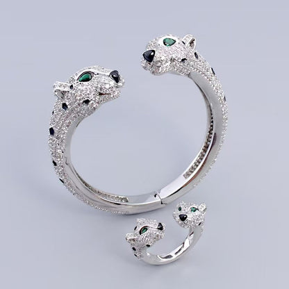 [Eternal jewelry] Full Diamond Panther Bangle & Ring