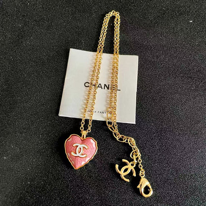 [Eternal jewelry] Heart-shaped Necklace & Earring Set