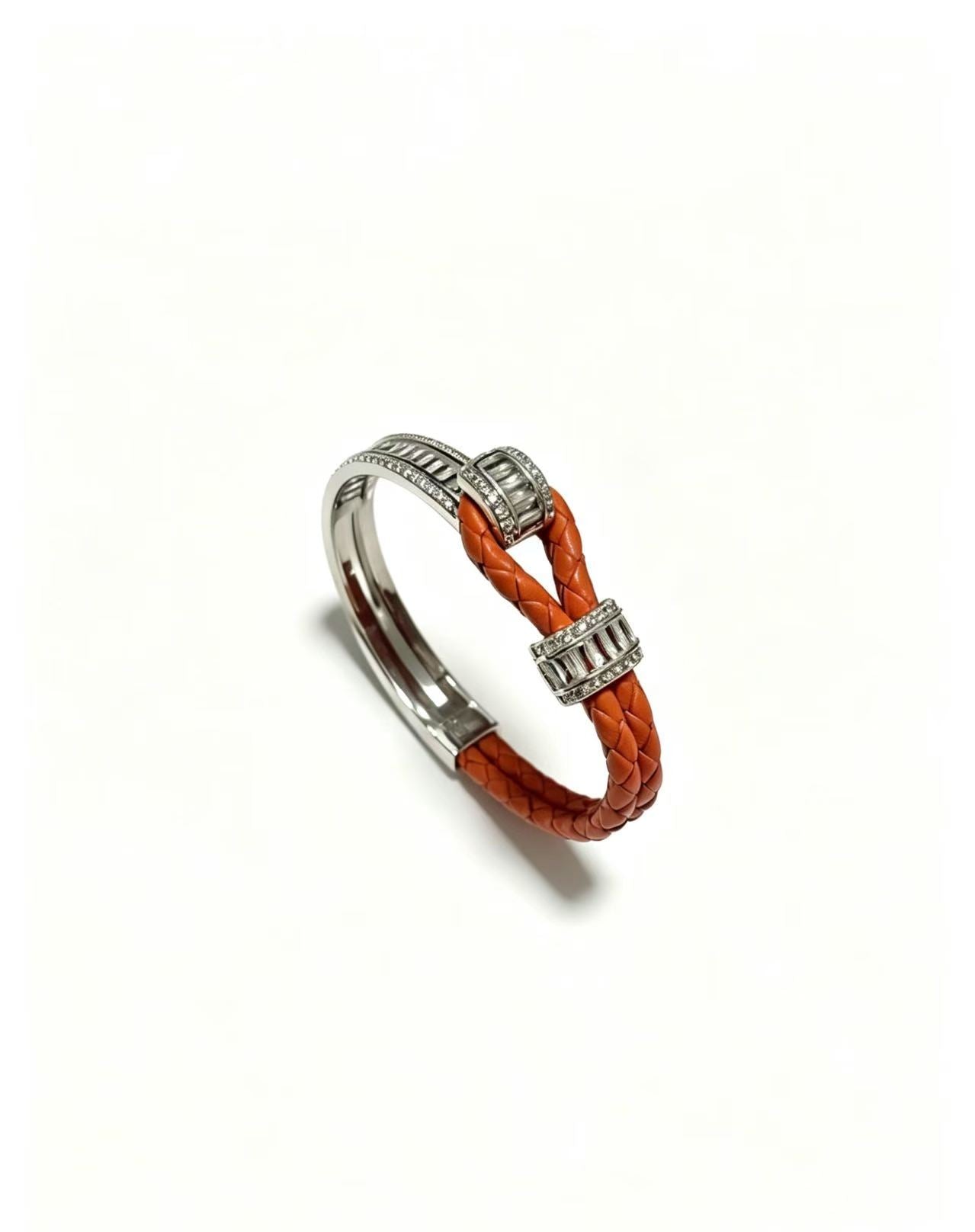 ¡®Eternal jewelry2026 New Half-Diamond Horseshoe Buckle Bangle
