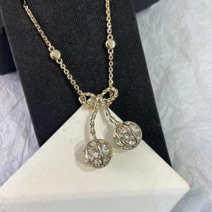 [Eternal jewelry] Cherry Crystal Pavé Necklace & Stud Earrings& SeracelettB
