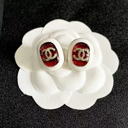 [Eternal jewelry]Amber & Glass Stud Earrings