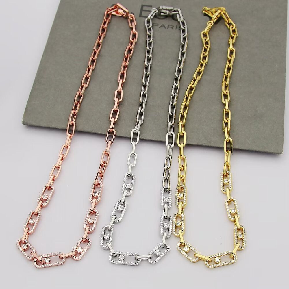 [Eternal Jewelry]Move Link Pave Diamond Necklace