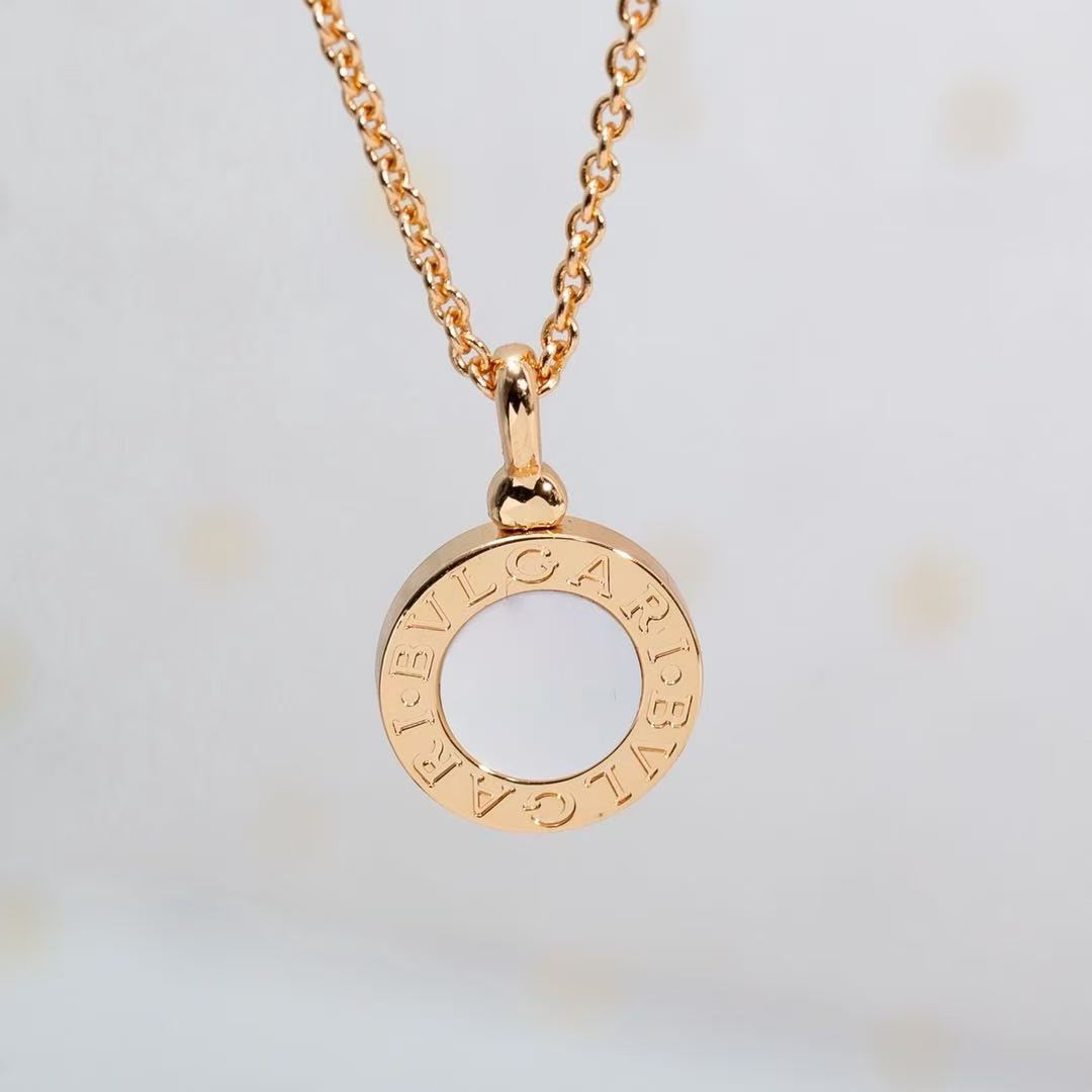 [Eternal Jewelry] T  Round Double-Sided Mother-of-Pearl Necklace