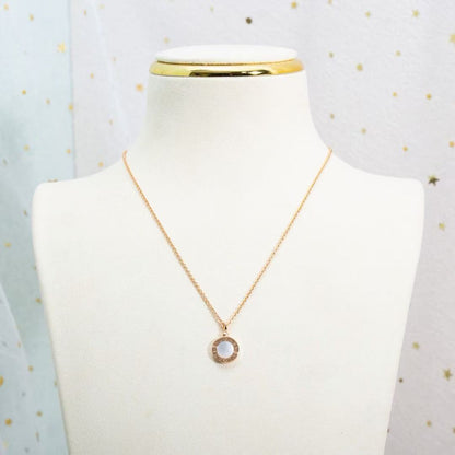 [Eternal Jewelry] T  Round Double-Sided Mother-of-Pearl Necklace