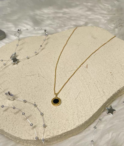 [Eternal Jewelry] T  Round Double-Sided Mother-of-Pearl Necklace