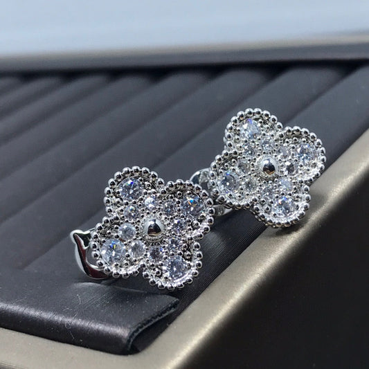 ¡®Eternal jewelry¡¯Full Pave Clover Stud Earrings