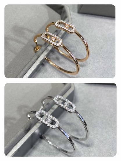 [Eternal Jewelry]Move Sliding‑Diamond Hoop Earrings
