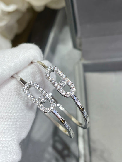 [Eternal Jewelry]Move Sliding‑Diamond Hoop Earrings