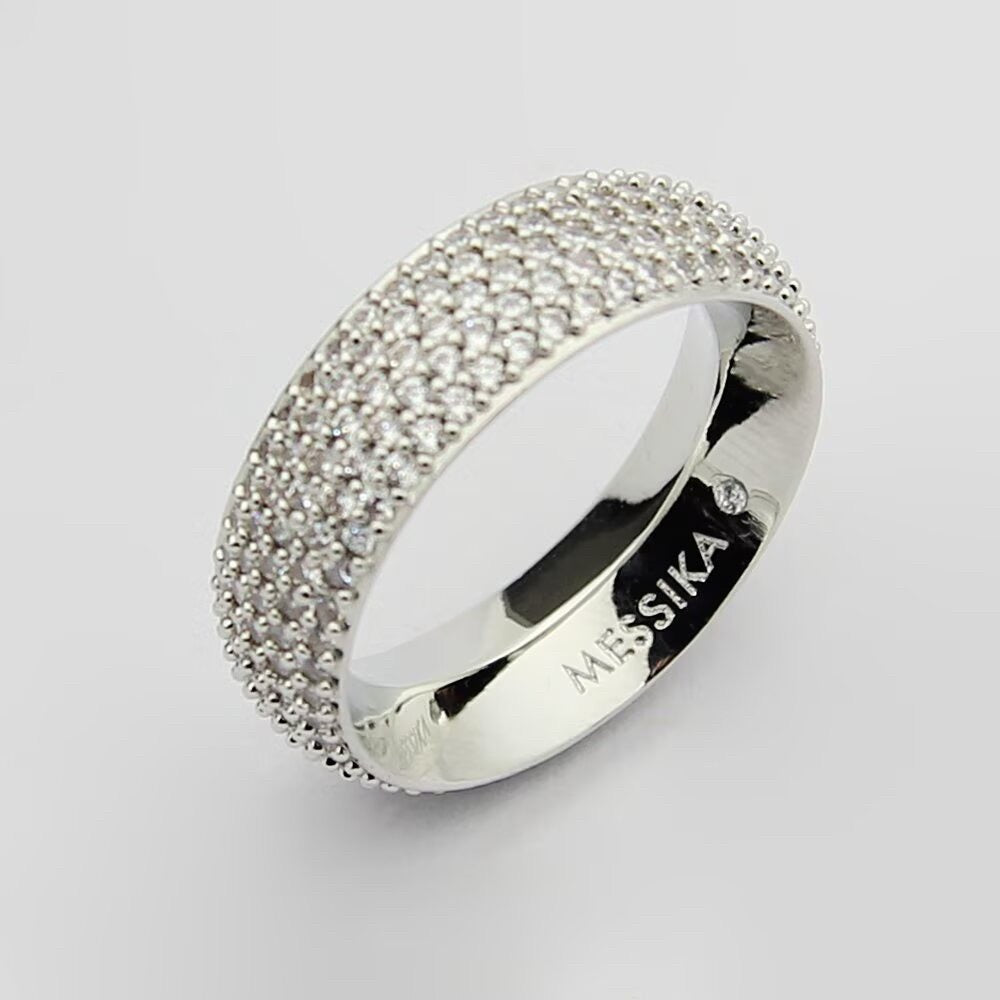 [Eternal Jewelry]Fiery Full Pavé Diamond Wide Band Ring,
