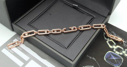 [Eternal Jewelry]Large Full Diamond Unisex Sliding Bracelet with Moissanite
