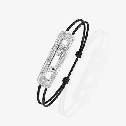 [Eternal Jewelry]Care(Large-4mm) pink cord pavé bracelet
