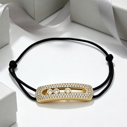 [Eternal Jewelry]Care(Large-4mm) pink cord pavé bracelet