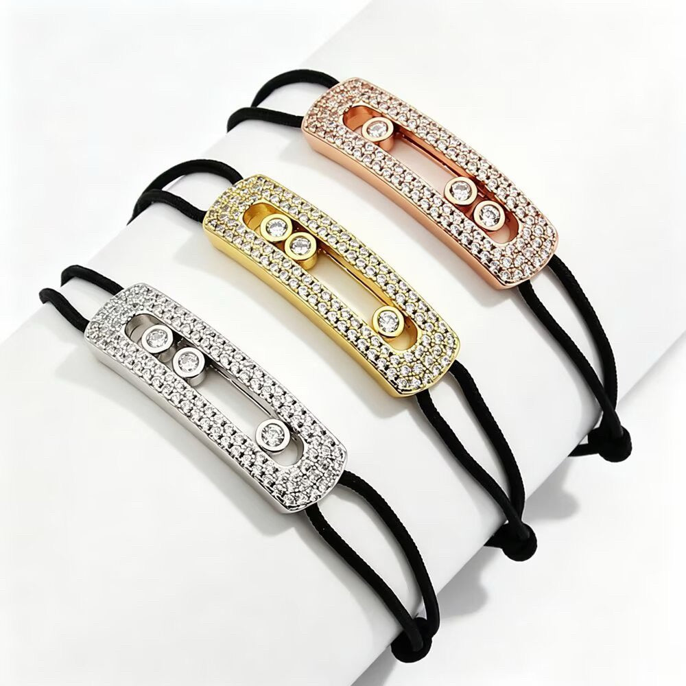 [Eternal Jewelry]Care(Large-4mm) pink cord pavé bracelet