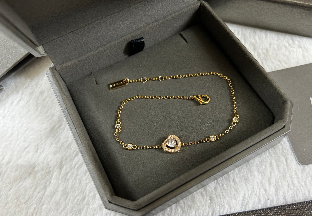 [Eternal Jewelry]Heart Sliding Diamond Bracelet