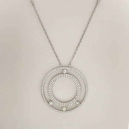 [Eternal Jewelry] Move Romane Pavé Diamond Sliding Circle Long Necklace